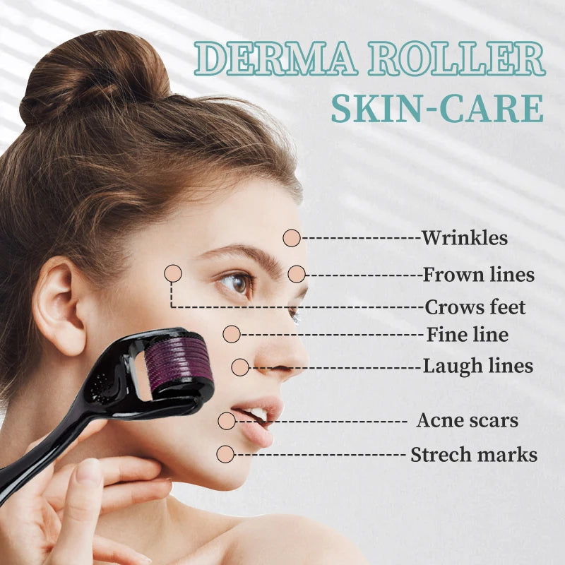 Micro Needling 540 Roller Derma Roller Professional Titanium Dermaroller 0.2/0.25/0.3Mm Hair Regrowth Beard Growth Treatment