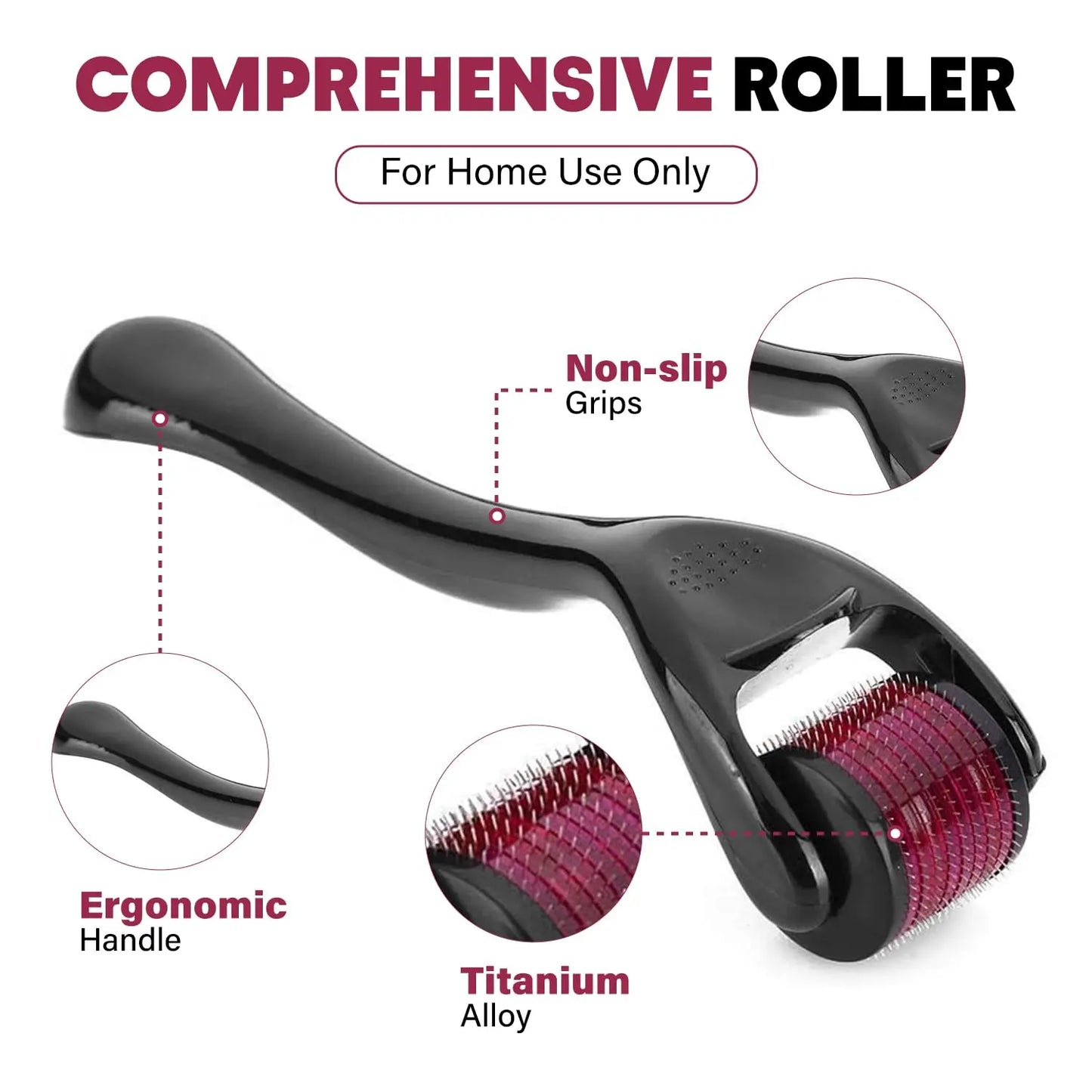 Micro Needling 540 Roller Derma Roller Professional Titanium Dermaroller 0.2/0.25/0.3Mm Hair Regrowth Beard Growth Treatment